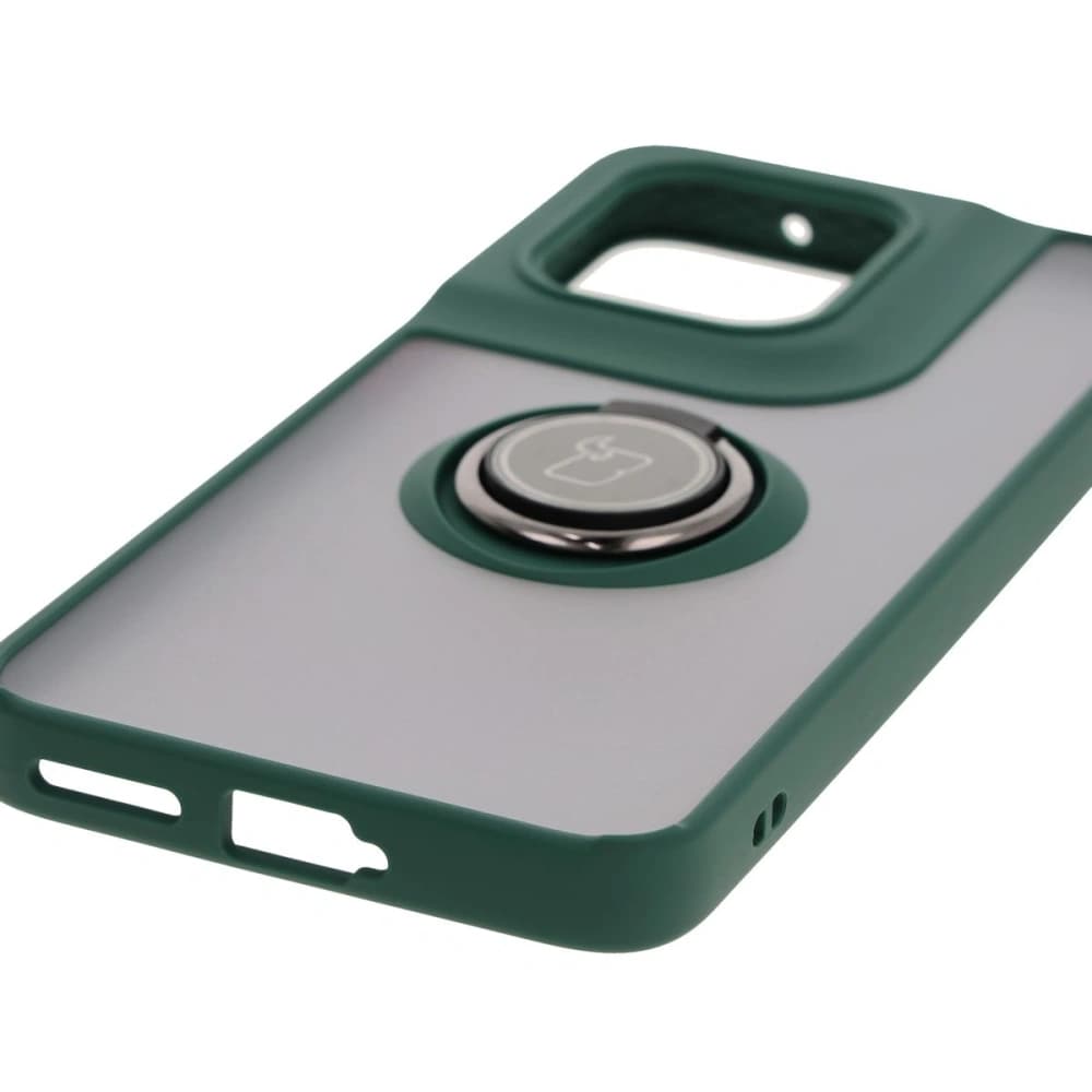 Bizon Case Hybrid Ring Motorola Edge 50 Neo smoky with a dark green frame - 5