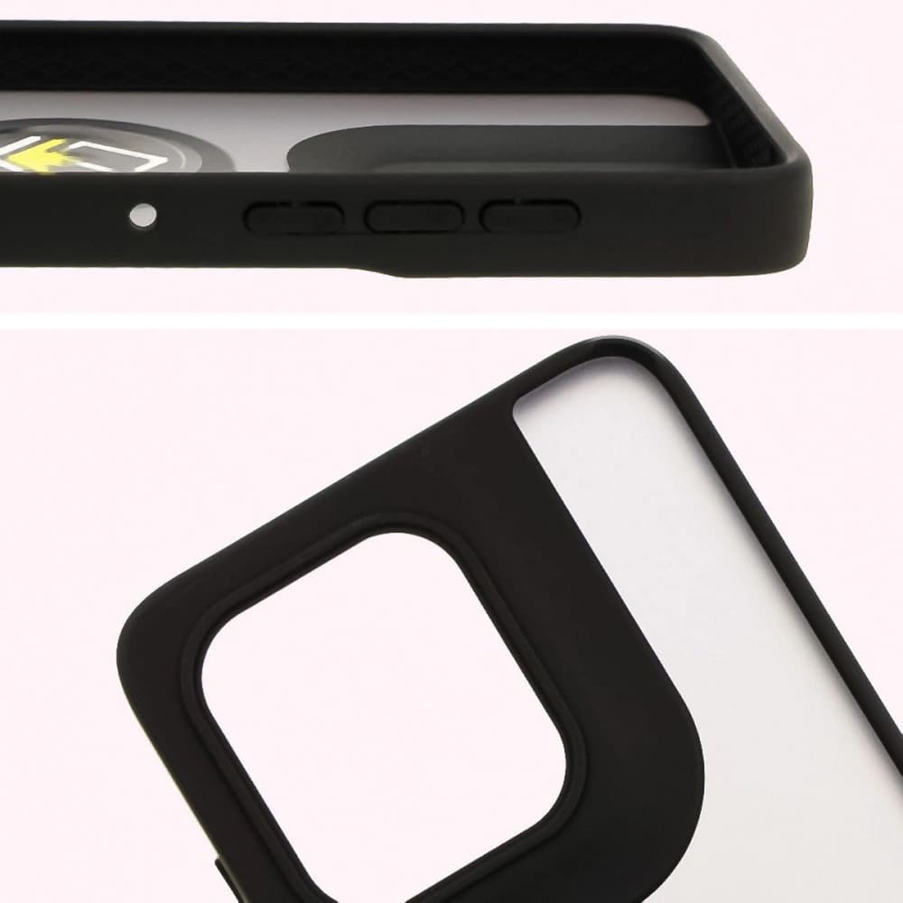 Bizon Case Hybrid Ring Motorola Edge 50 Neo rauchig mit einem schwarzen Rahmen - 3