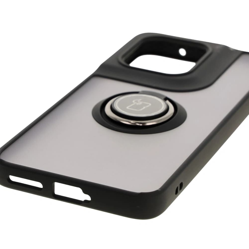 Bizon Case Hybrid Ring Motorola Edge 50 Neo rauchig mit einem schwarzen Rahmen - 5