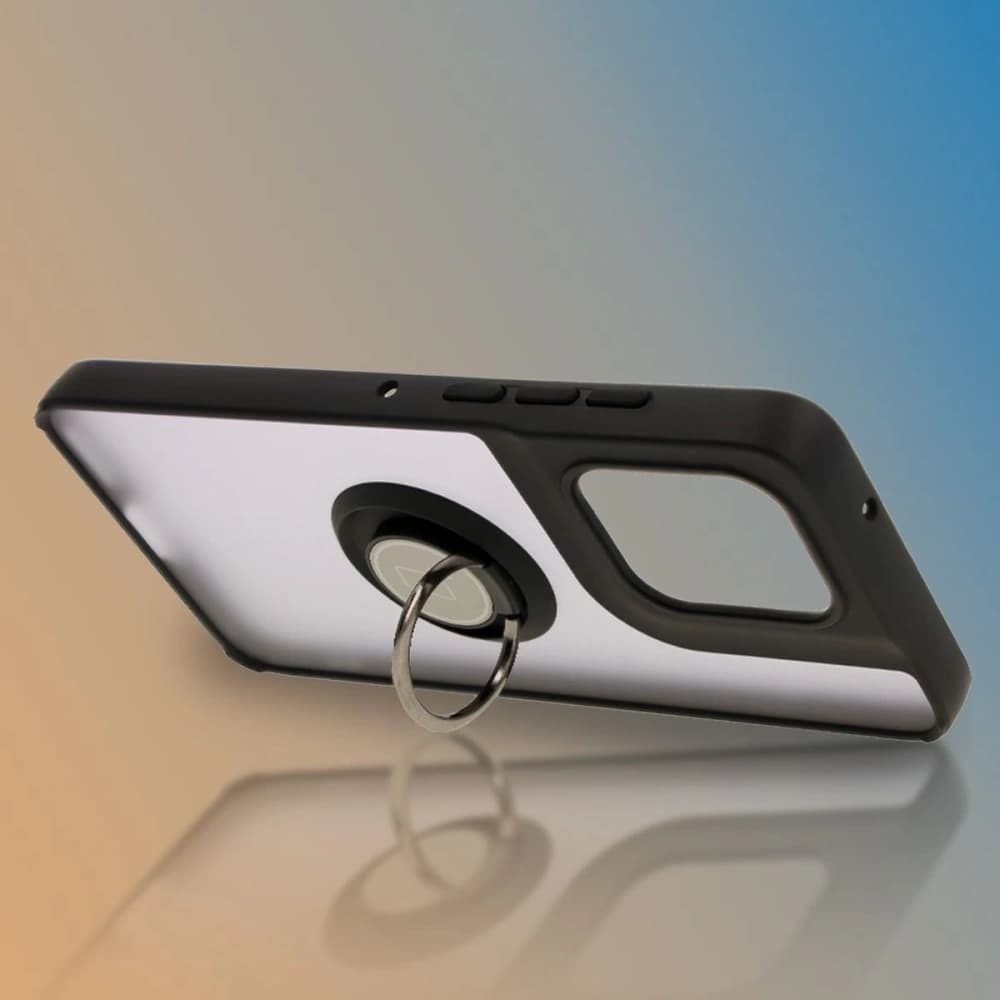 Bizon Case Hybrid Ring Motorola Edge 50 Neo rauchig mit einem schwarzen Rahmen - 6