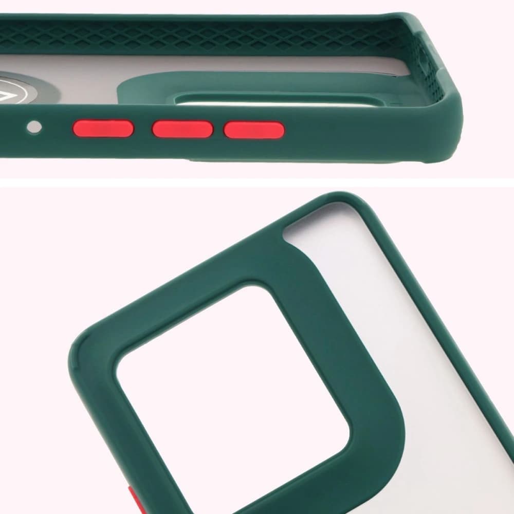 Bizon Case Hybrid Ring Motorola Edge 50 Ultra füstös sötétzöld kerettel - 3