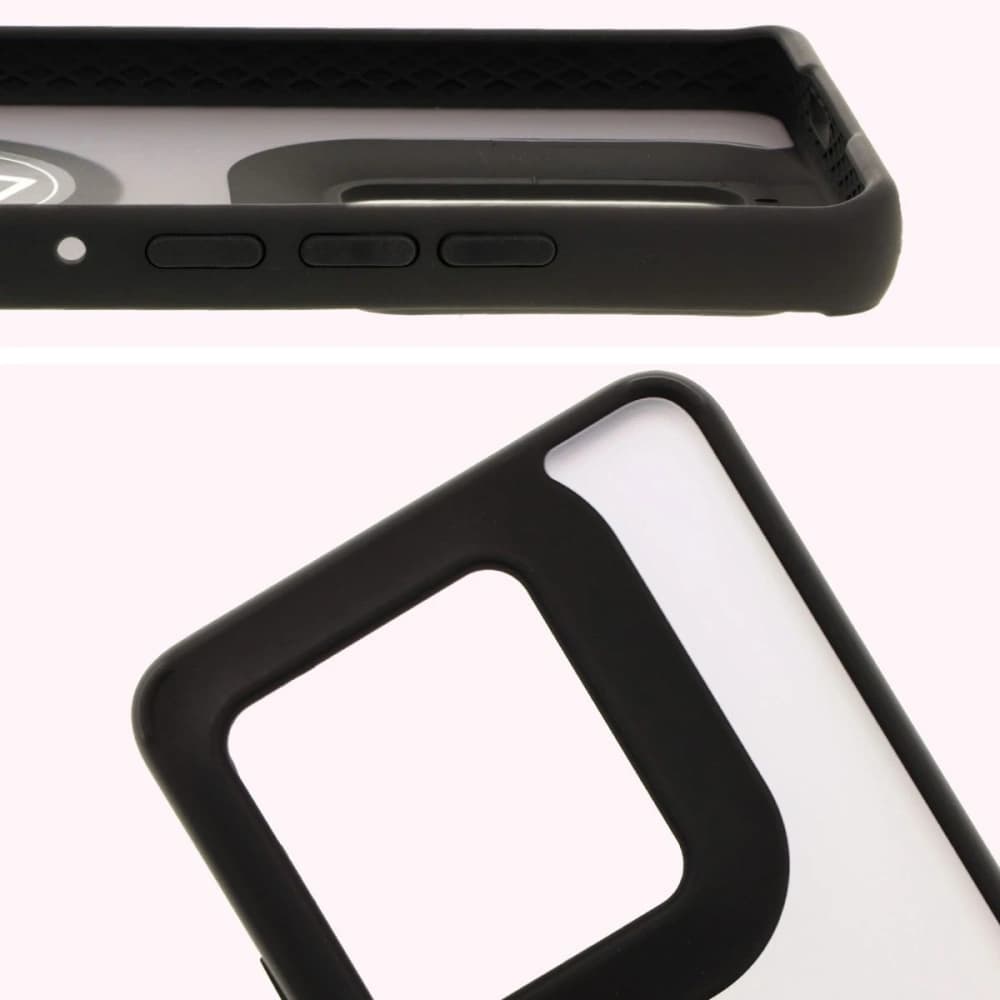 Etui z uchwytem na palec Bizon Case Hybrid Ring do Motorola Edge 50 Ultra kouřové s černým rámem - 3