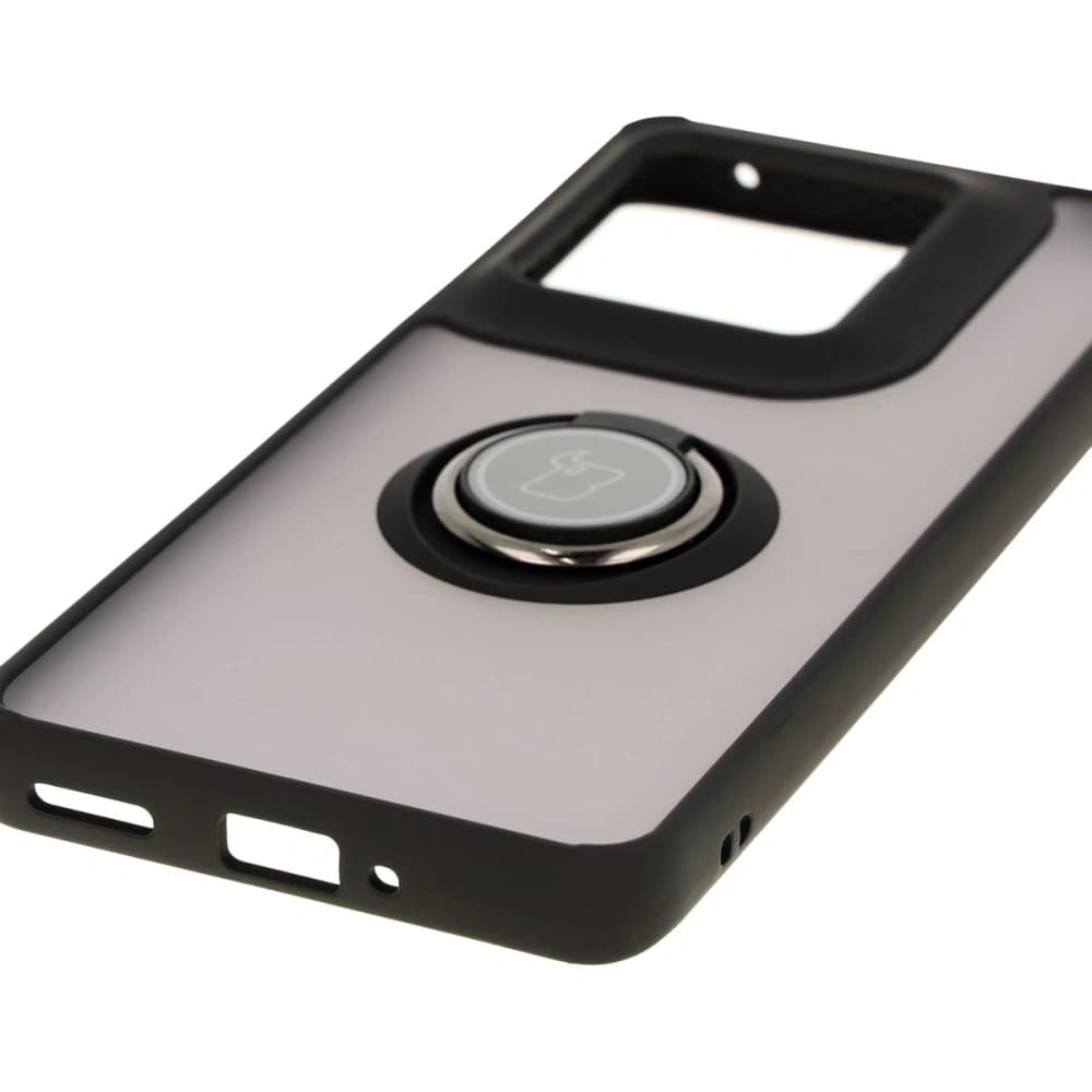 Etui z uchwytem na palec Bizon Case Hybrid Ring do Motorola Edge 50 Ultra kouřové s černým rámem - 5