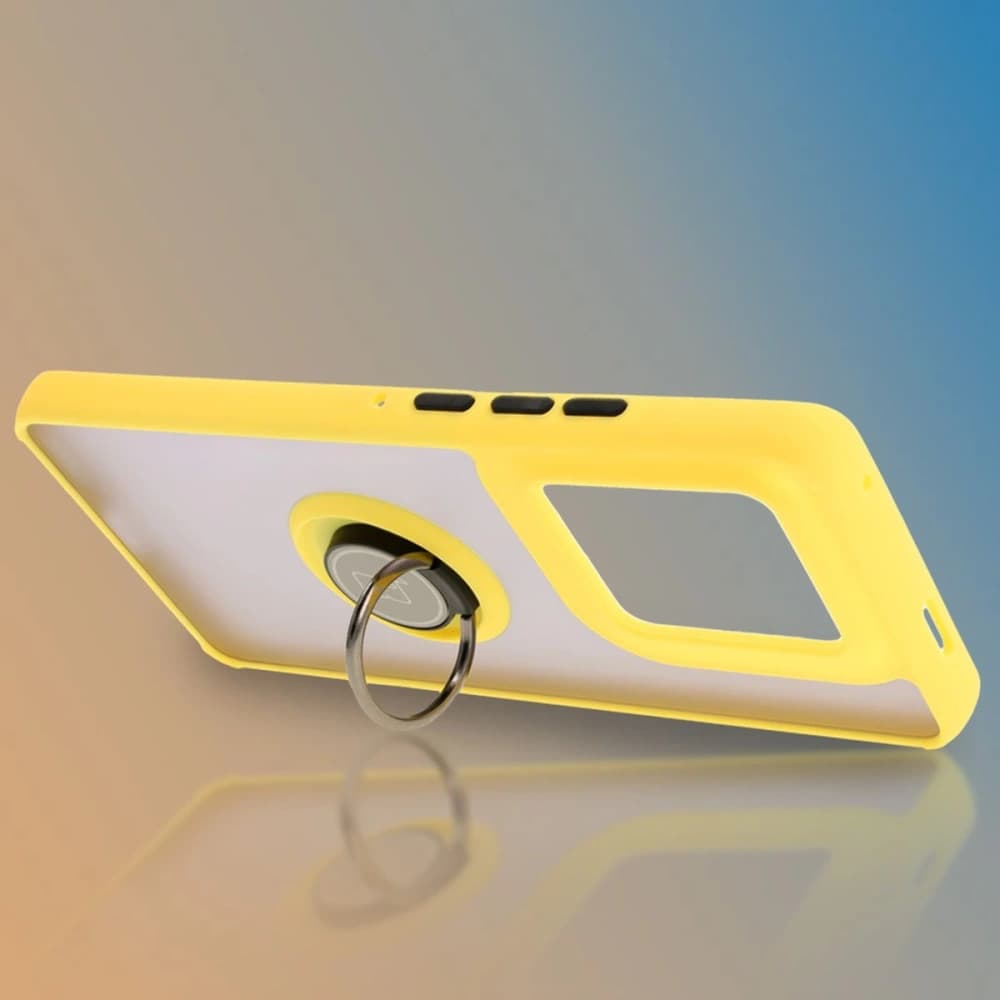 Bizon Case Hybrid Ring Motorola Edge 50 Ultra füstös sárga kerettel - 6