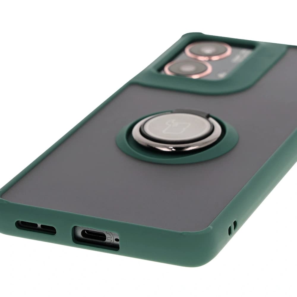 Bizon Case Hybrid Ring Motorola Moto G85 5G füstös sötétzöld kerettel - 5