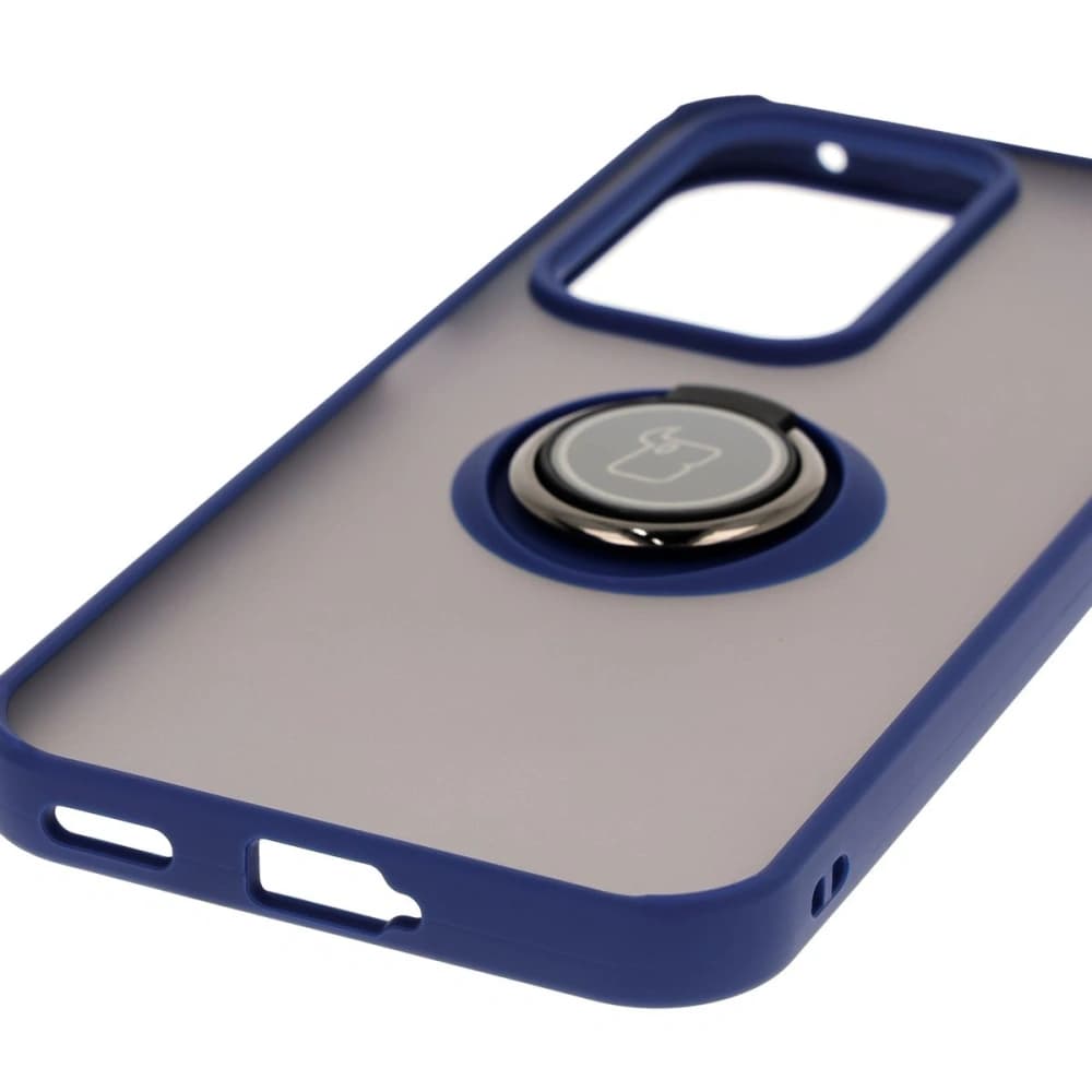 Bizon Case Hybrid Ring Honor 200 Lite smoky with a navy blue frame - 5