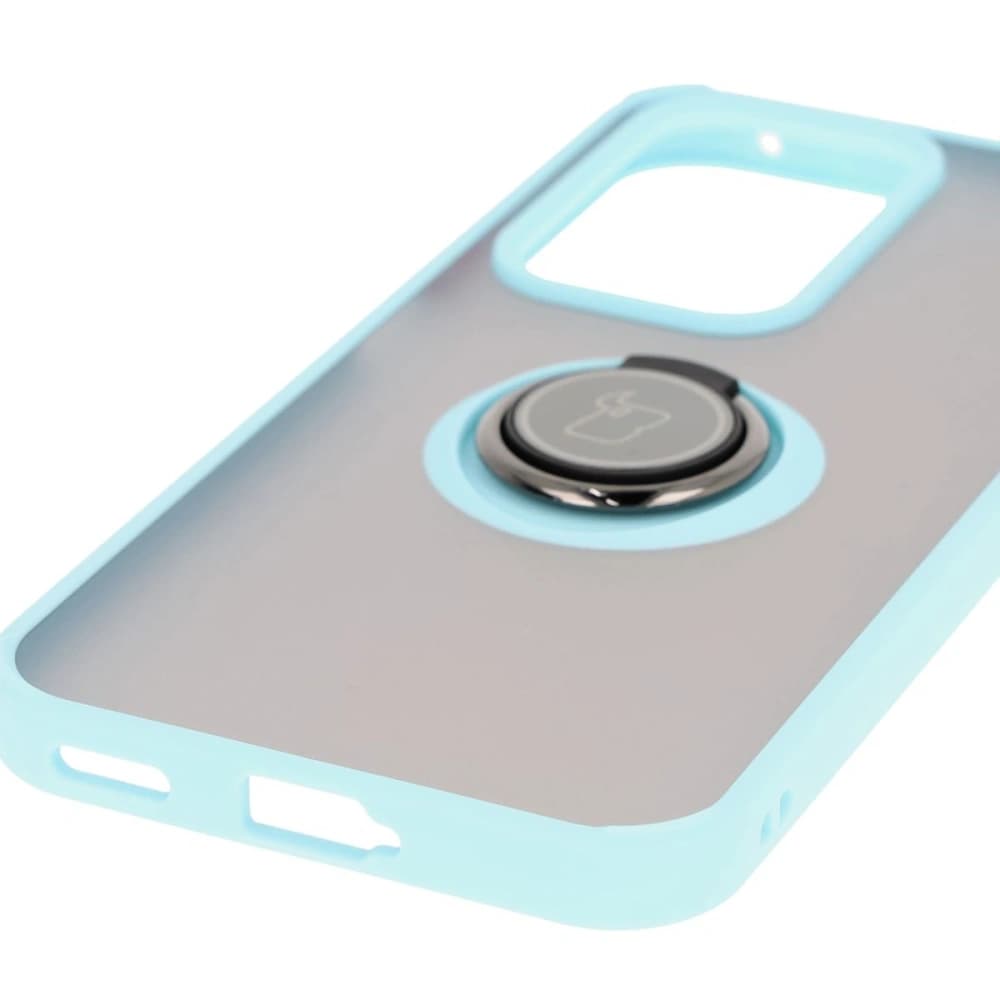 Bizon Case Hybrid Ring Honor 200 Lite smoky with a light blue frame - 5