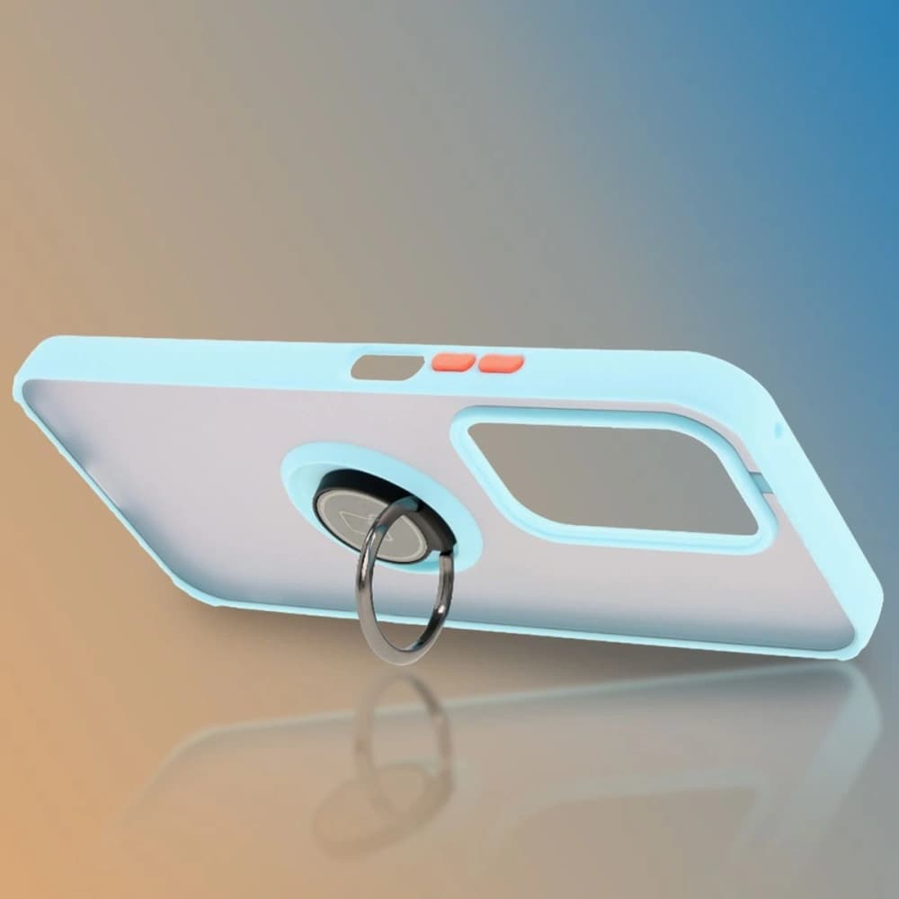 Bizon Case Hybrid Ring Honor 200 Lite smoky with a light blue frame - 6