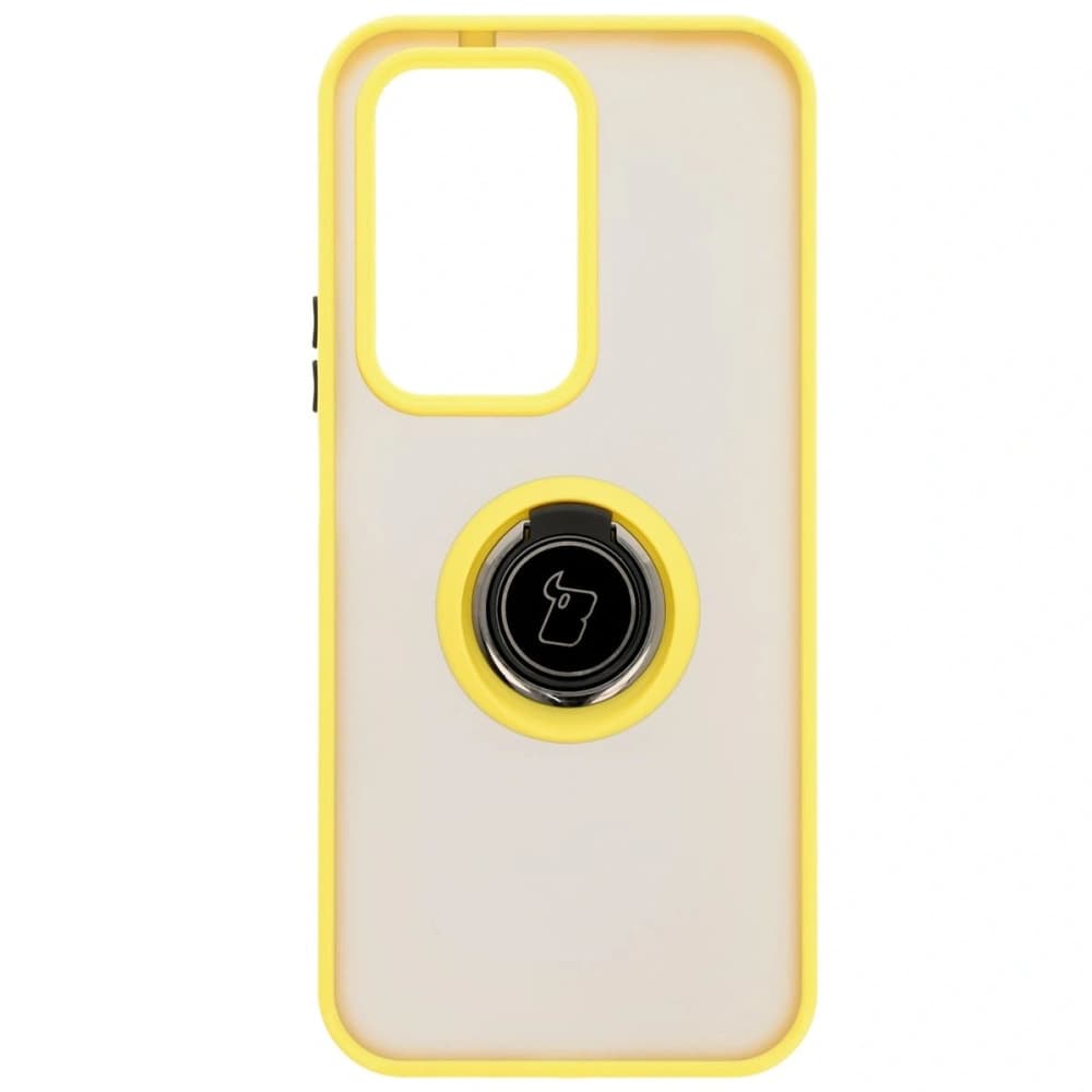 Bizon Case Hybrid Ring Honor 200 Lite smoky with a yellow frame - 2