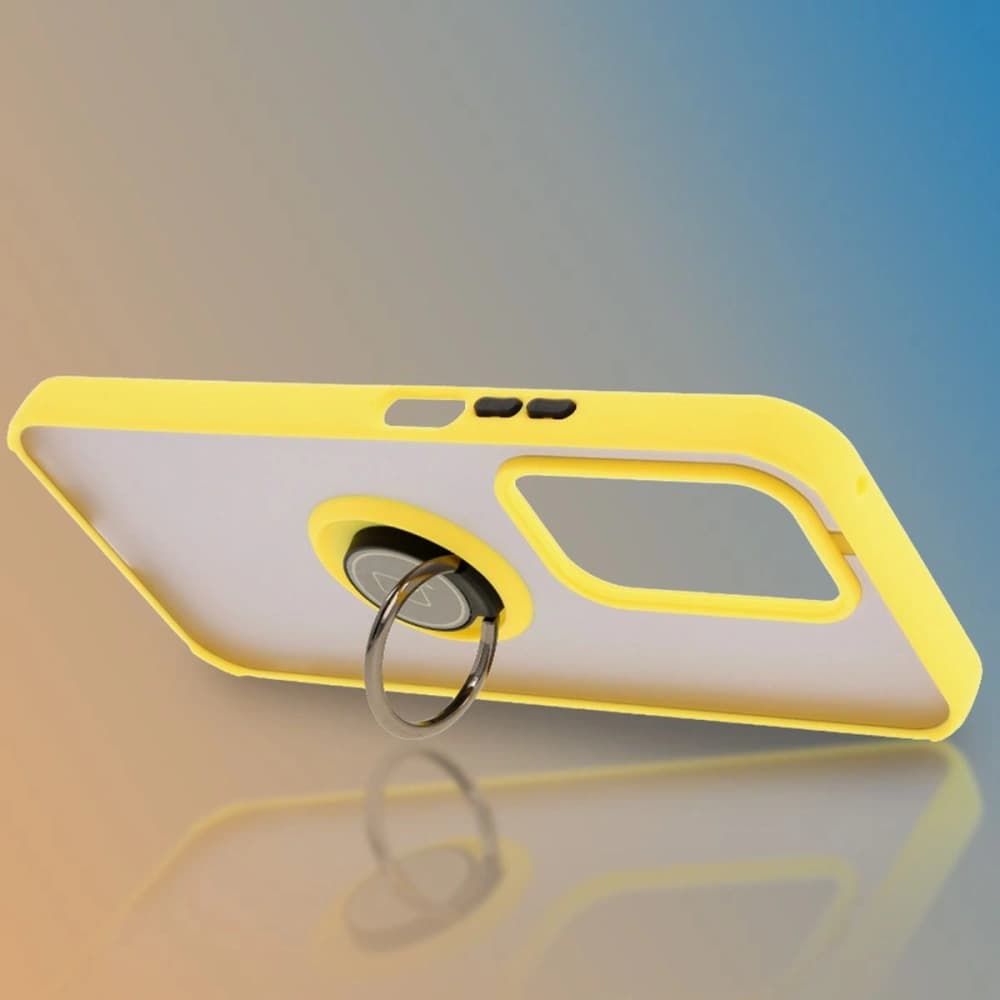 Bizon Case Hybrid Ring Honor 200 Lite smoky with a yellow frame - 6