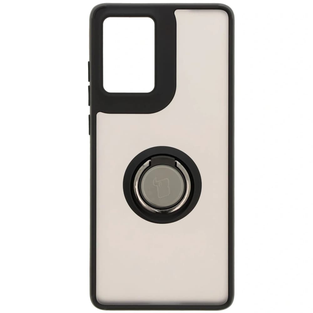 Etui s úchytem na prst Bizon Case Hybrid Ring pro Motorola Moto G85 5G kouřové s černým rámečkem - 2