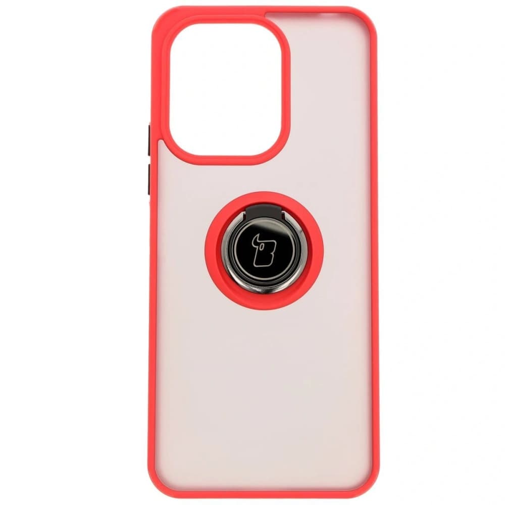Bizon Case Hybrid Ring Xiaomi Redmi 13 4G rauchig mit einem roten Rahmen - 2
