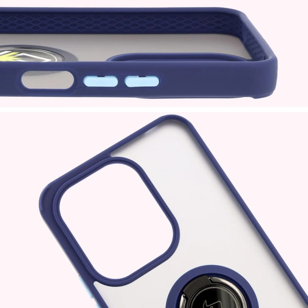 Bizon Case Hybrid Ring Xiaomi Redmi 13 4G fumurii cu un cadru albastru închis - 3