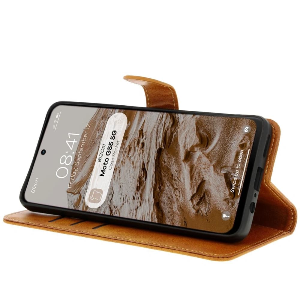Bizon tok zseb Motorola Moto G55 5G barna - 5