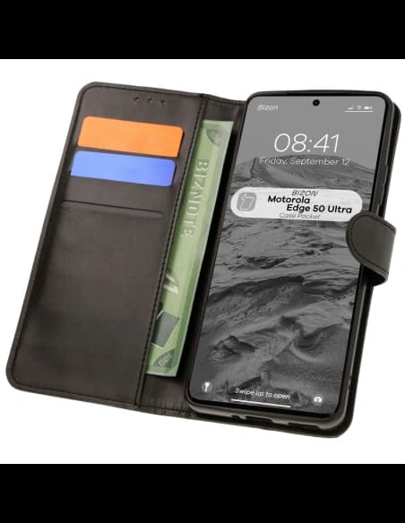 Bizon tok zsebes Motorola Edge 50 Ultra fekete