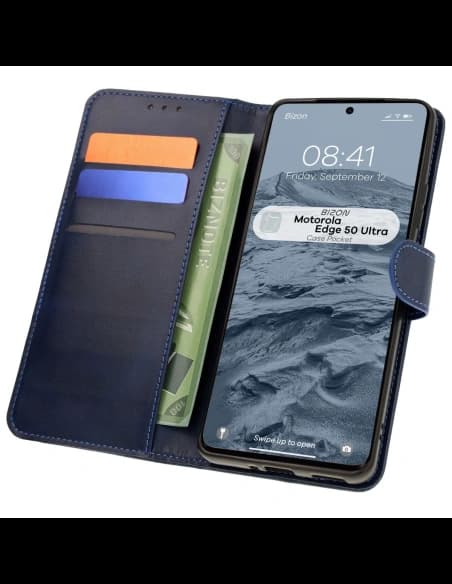 Bizon tok zsebes Motorola Edge 50 Ultra sötétkék