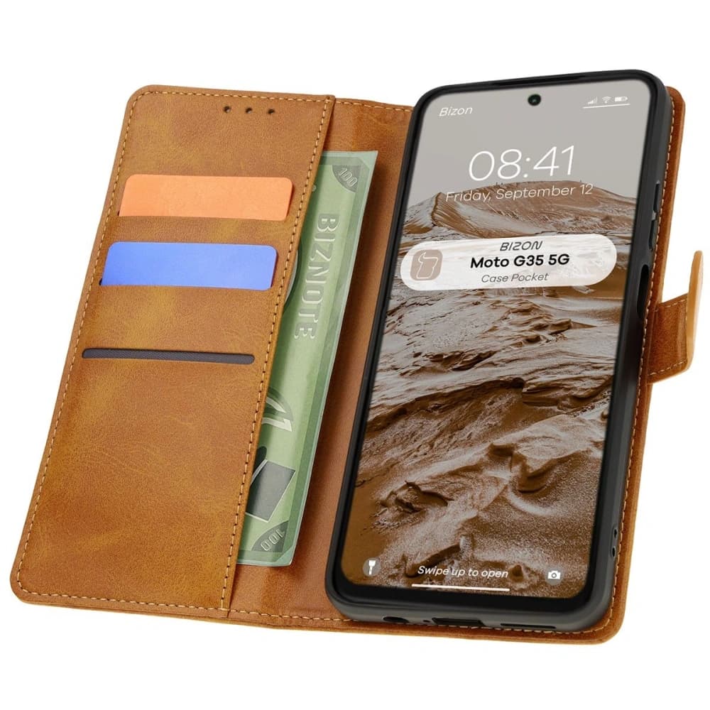 Bizon Case Pocket Motorola Moto G35 5G braun - 1