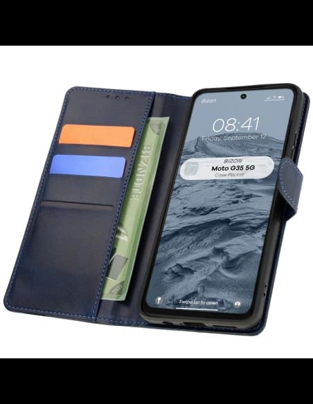 Bizon Case Pocket Motorola Moto G35 5G navy blue