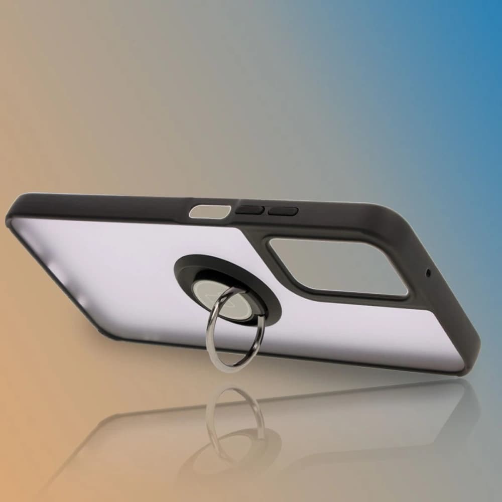 Bizon Case Hybrid Ring Motorola Moto G35 5G fumuriu cu un cadru negru - 6