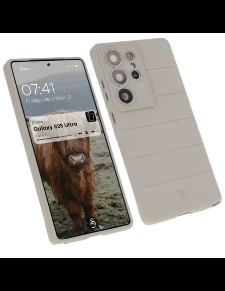 Pancerne etui Bizon Case Tur do Samsung Galaxy S25 Ultra jasnoszare