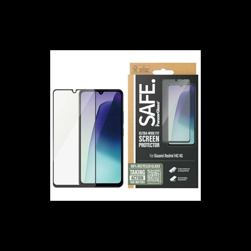 Tvrzené sklo SAFE by PanzerGlass Xiaomi Redmi 14C 4G Ochrana obrazovky Ultra-Wide Fit - 1