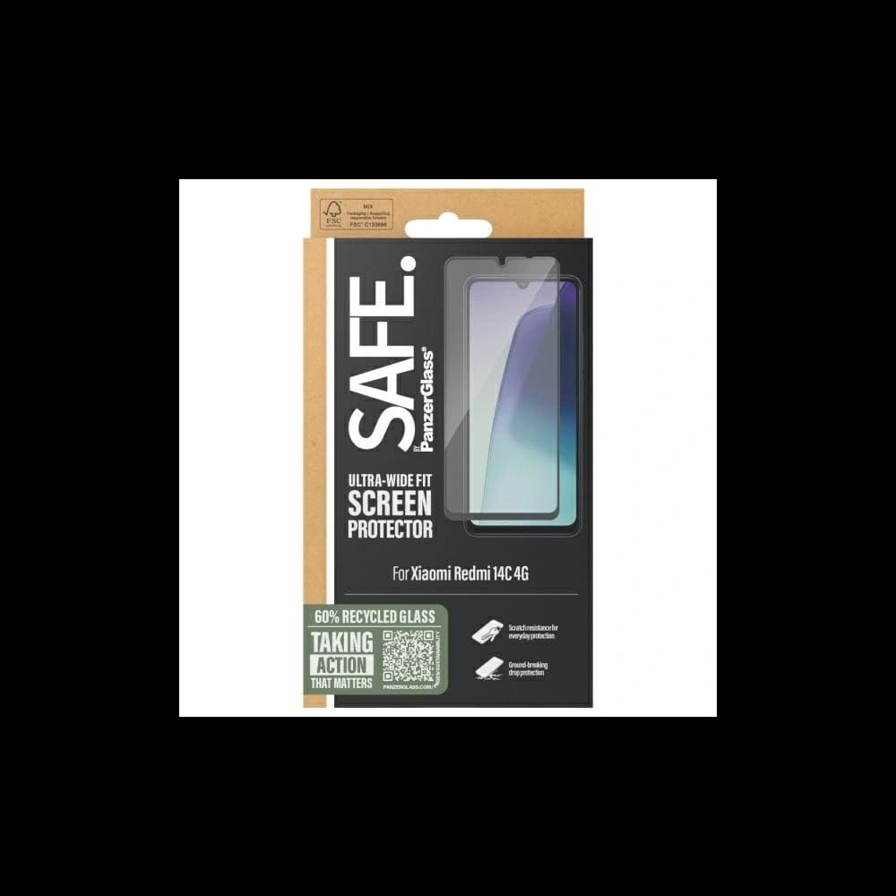 Tvrzené sklo SAFE by PanzerGlass Xiaomi Redmi 14C 4G Ochrana obrazovky Ultra-Wide Fit - 4