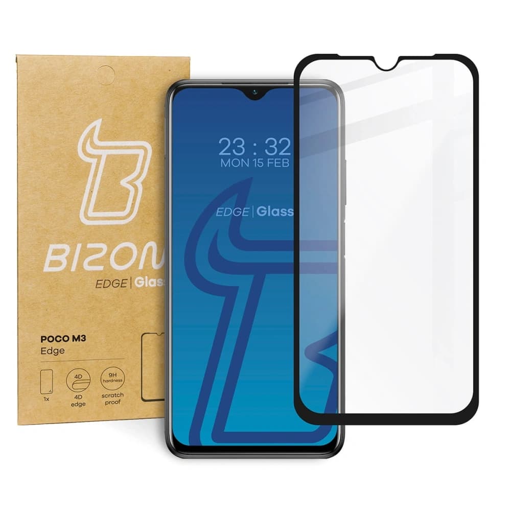 Bizon Glass Edge Xiaomi Poco M3 fekete - 1