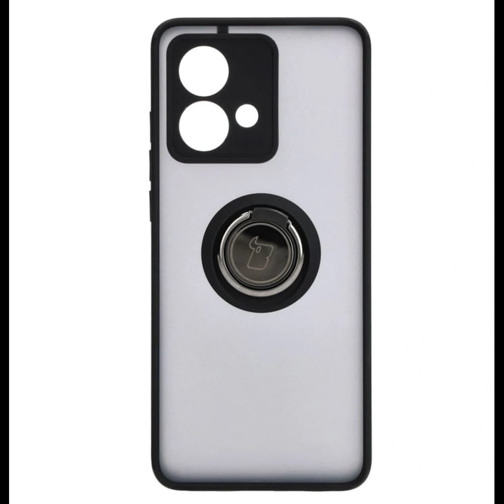 Caz Hybrid Bizon Ring Motorola Edge 40 Neo fumuriu cu un cadru negru - 2