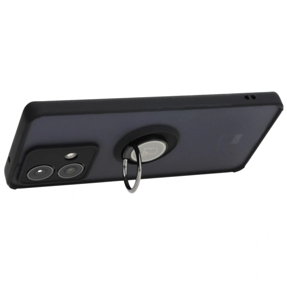 Caz Hybrid Bizon Ring Motorola Edge 40 Neo fumuriu cu un cadru negru - 5