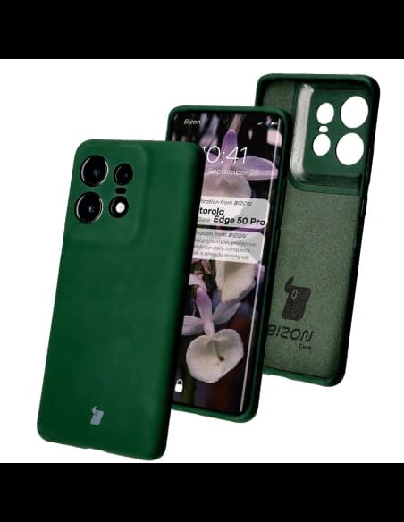 Silikonowe etui Bizon Soft Case do Motorola Edge 50 Pro ciemnozielone