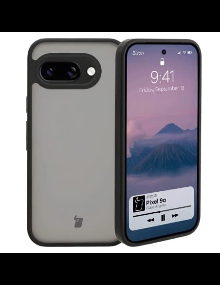 Bizon Case Angelo Google Pixel 9a smoky with a black frame