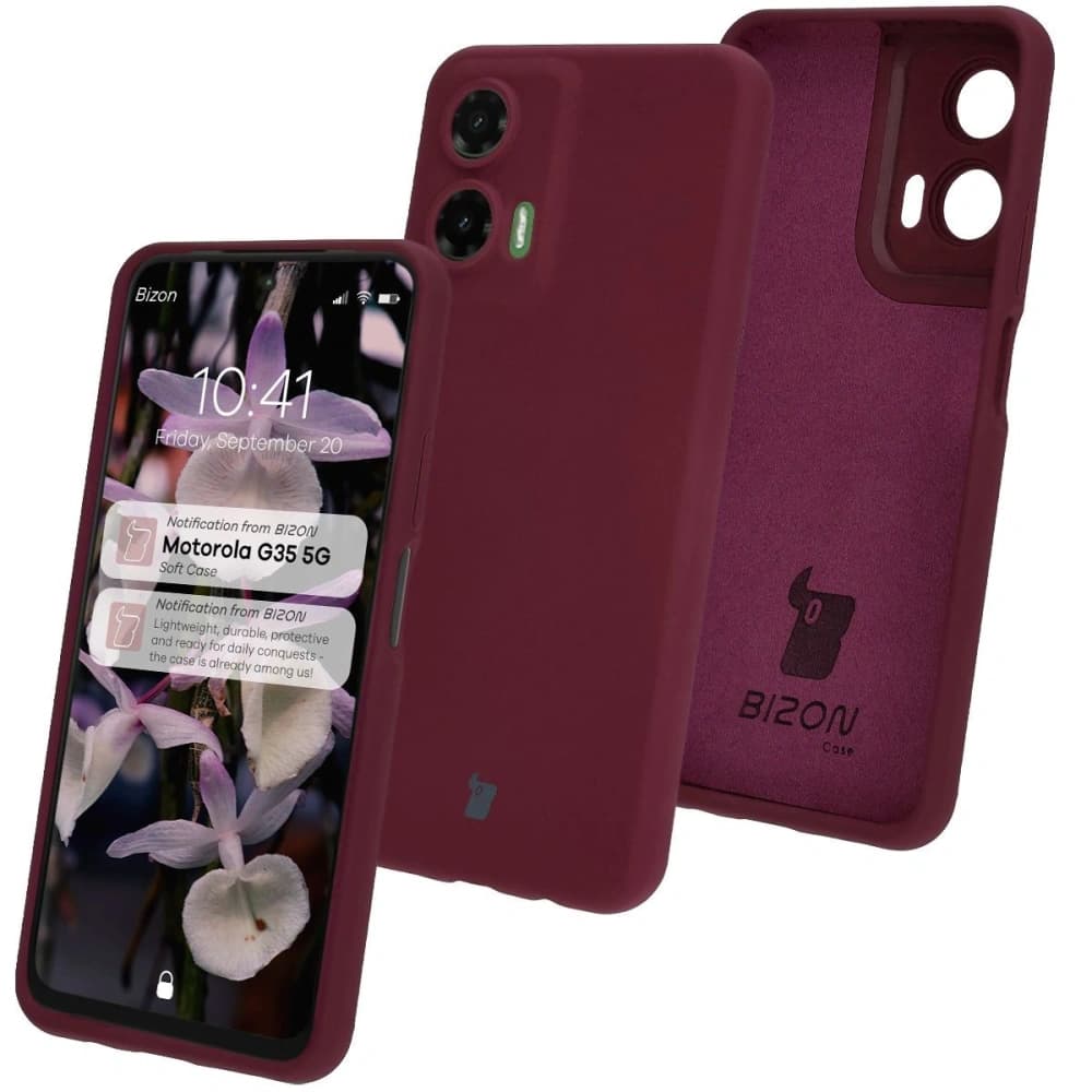 Bizon Soft Case Motorola Moto G35 5G dunkel lila - 1