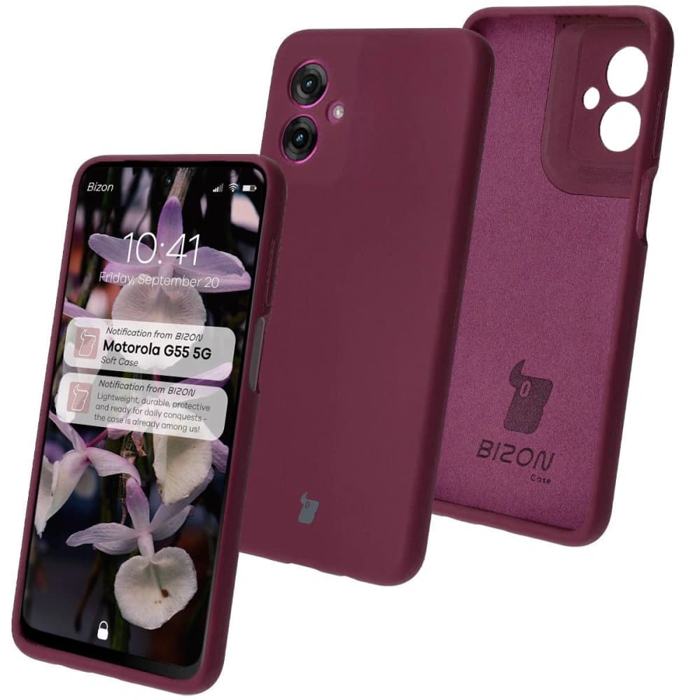Bizon Soft Case Motorola Moto G55 5G sötétlila - 1