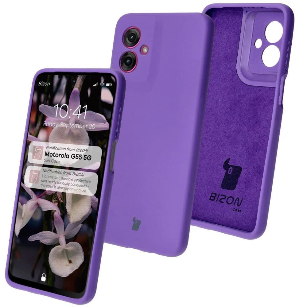 Bizon Soft Case Motorola Moto G55 5G lila - 1