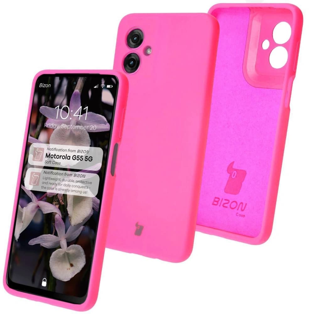 Bizon Soft Case Motorola Moto G55 5G roz neon - 1