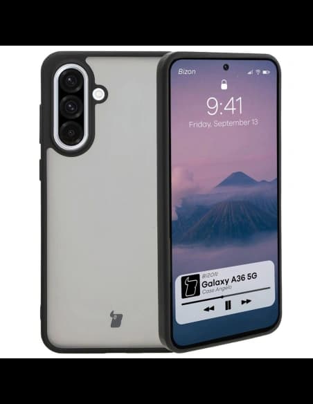 Bizon Case Angelo Samsung Galaxy A36 5G rauchig mit einem schwarzen Rahmen