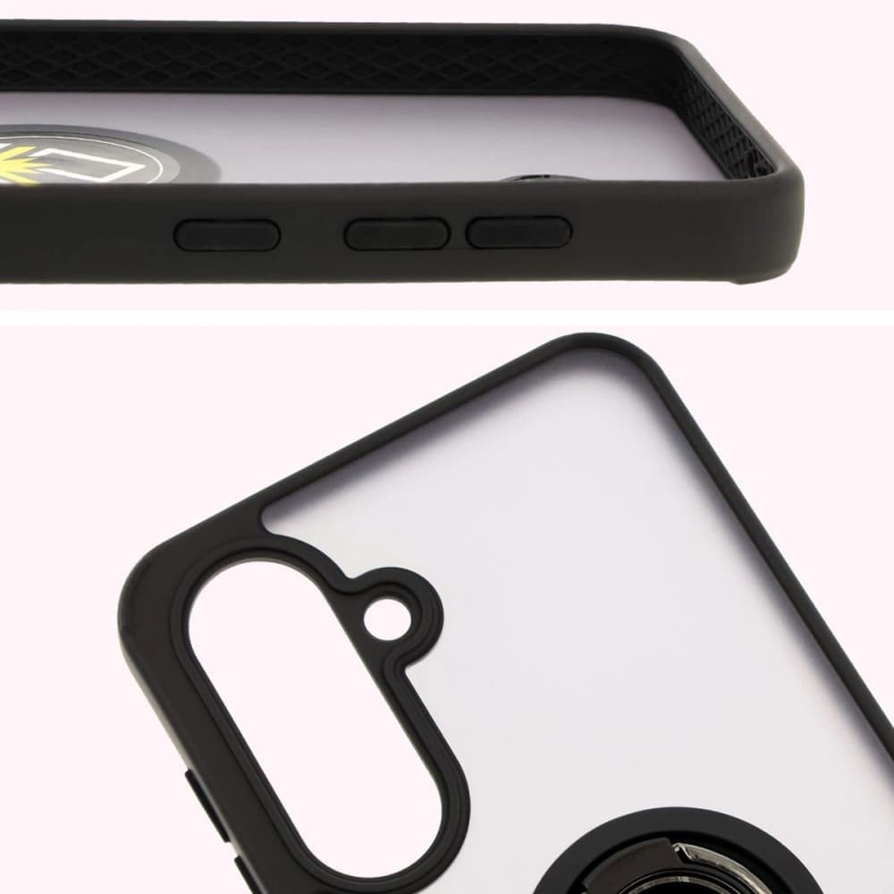 Etui s držákem na prst Bizon Case Hybrid Ring do Samsung Galaxy A36 5G / A56 5G kouřové s černým rámečkem - 3