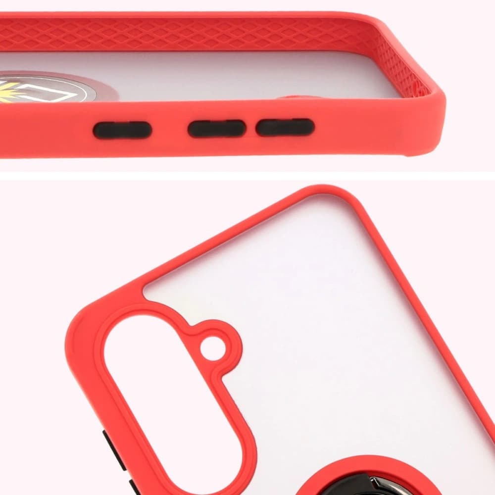 Bizon Case Hybrid Ring Samsung Galaxy A36 5G / A56 5G fumuriu cu un cadru roșu - 3