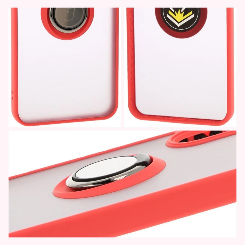 Bizon Case Hybrid Ring Samsung Galaxy A36 5G / A56 5G fumuriu cu un cadru roșu - 4