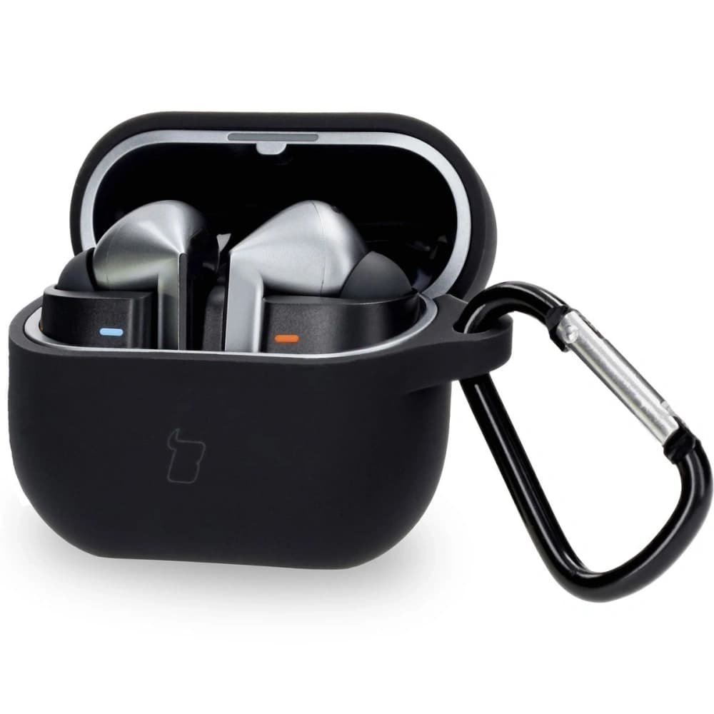 Silikonové pouzdro s karabinkou Bizon Case Headphone Silicone pro Samsung Galaxy Buds 3 / 3 Pro černé - 1