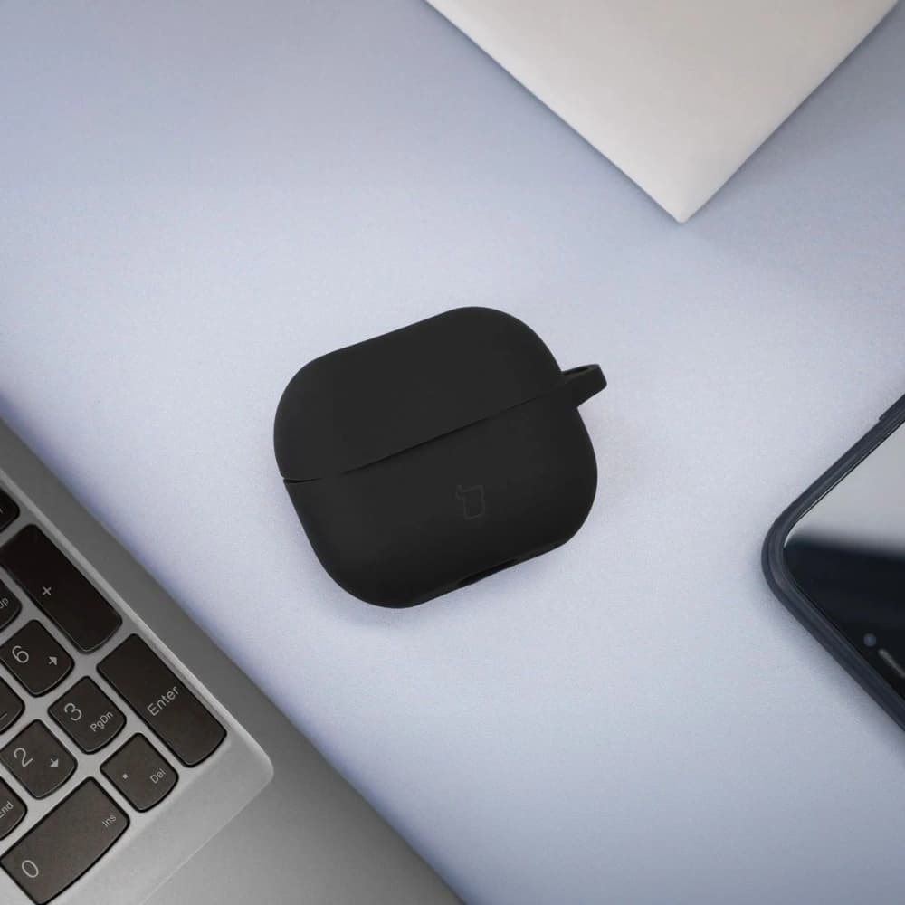 Silikonové pouzdro s karabinkou Bizon Case Headphone Silicone pro Samsung Galaxy Buds 3 / 3 Pro černé - 3