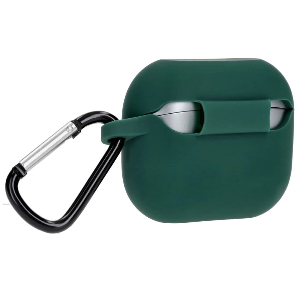 Silikonový obal s karabinou Bizon Case Headphone Silicone pro Samsung Galaxy Buds 3 / 3 Pro tmavě zelený - 5