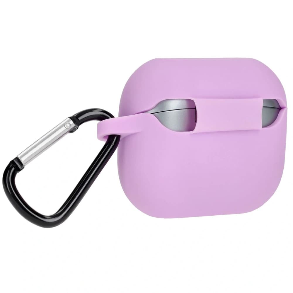 Silikonové pouzdro s karabinou Bizon Case Headphone Silicone pro Samsung Galaxy Buds 3 / 3 Pro světle fialové - 5