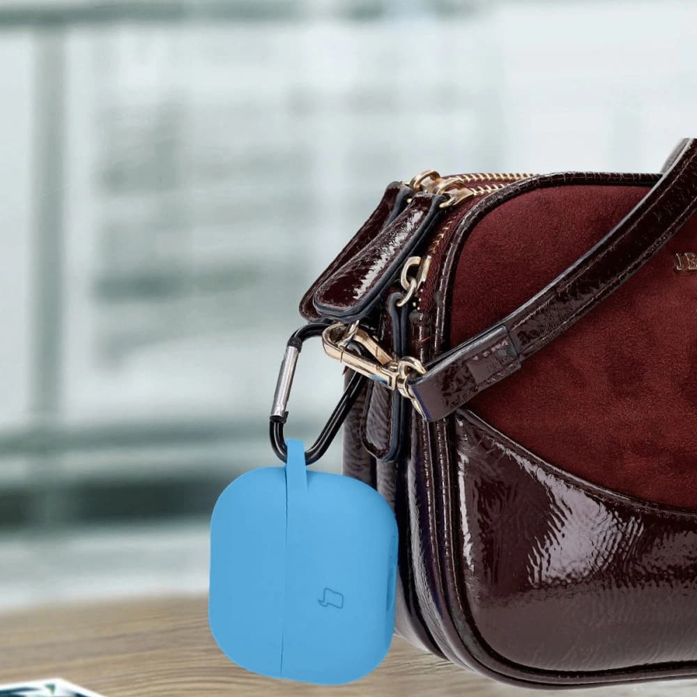 Silikonové pouzdro s karabinkou Bizon Case Headphone Silicone pro Samsung Galaxy Buds 3 / 3 Pro modré - 4