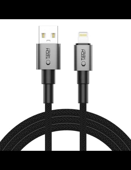Tech-Protect Cablu Ultraboost DNA USB-A / Lightning 15W/2.4A 200cm Gri Fier