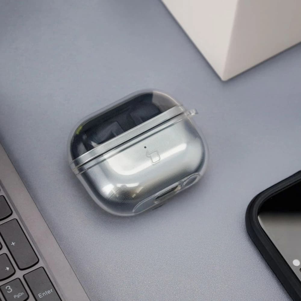 Elastické pouzdro s karabinkem Bizon Case Headphone Clear do Samsung Galaxy Buds 3/3 Pro průhledné - 3