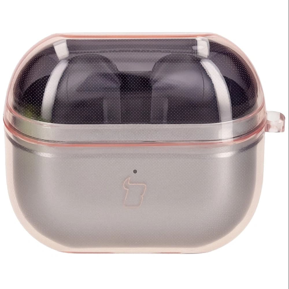 Elastické pouzdro s karabinovým klipem Bizon Case Headphone Clear do Samsung Galaxy Buds 3/3 Pro průhledně-růžové - 2