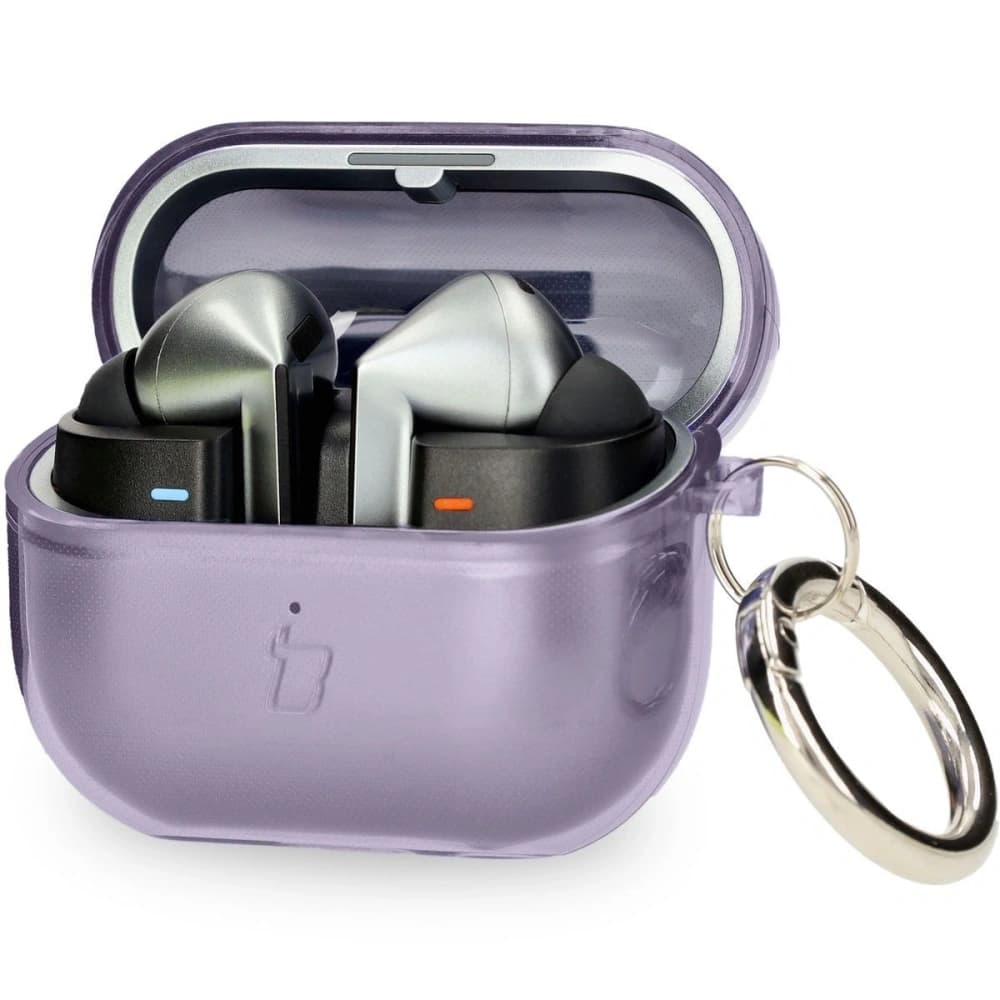 Bizon Case Fejhallgató Átlátszó Samsung Galaxy Buds 3/3 Pro átlátszó-lila - 1