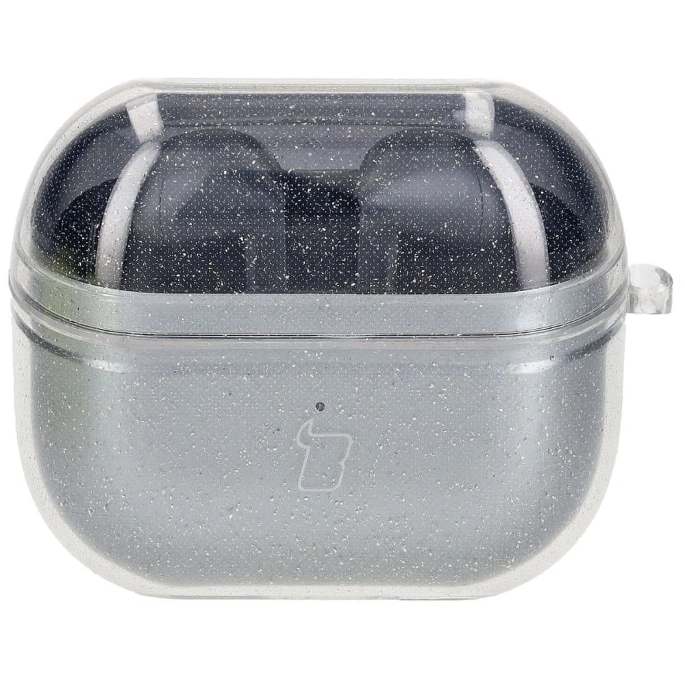 Elastické pouzdro s karabinou Bizon Case Headphone Clear pro Samsung Galaxy Buds 3/3 Pro průhledné s třpytkami - 2