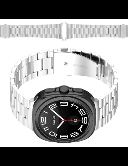 Bizon Strap Uhr Aura Samsung Galaxy Uhr Ultra 47 mm silber